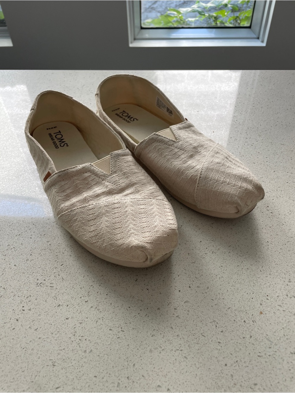 Toms Beige Canvas Slip-On Espadrilles